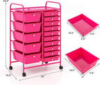 HAPPYGRILL 15-Drawer Rolling Cart, Storage Carts - Image 7