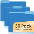 SUNEE File Folders, 30 Pack Manilla Folders 8.5 x 11, Colored File Folders Home by SUNEE