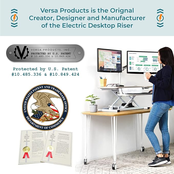 VERSADESK® PowerPro™ 48” x 24” Extra Wide Electric Sit-to-Stand Desk Converter - Image 9
