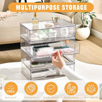 5 Pack Makeup Organizer Stackable, 12.1''L Bathroom Organizer and Storage - Image 5