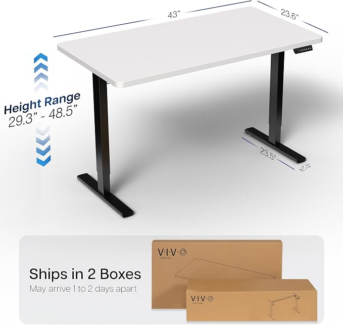 VIVO Electric 43 x 24 in Standing Desk, Memory Height Adjustment, 1B Series - Image 3