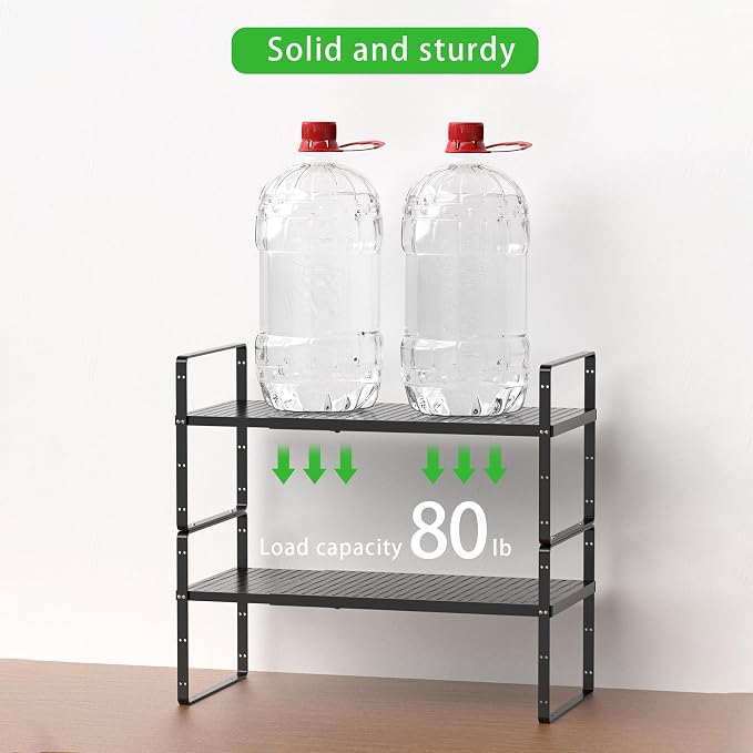 SOFRON Expandable Cabinet Storage Shelf Stackable Organizer Rack - Image 4