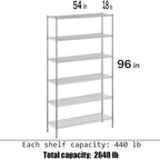 Regal Altair 18" Deep x 54" Wide x 96" Height Wire Shelving Kit | 6-Tier | NSF - Image 3