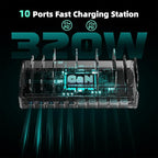 320W Charging Station for Multiple Devices, Zobirez 10-Port USB C Fast Charger - Image 7