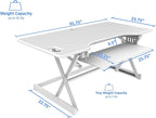 Rocelco 46" Large Height Adjustable Standing Desk Converter - Image 3