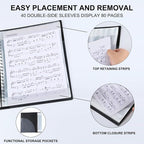 Piano Sheet Music Folder Organizer: 40 Plastic Sleeves Display 80 Pages Spiral - Image 3
