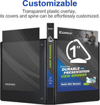 Comix Sturdy 3-Ring-Binder 1-inch D Ring Binders, 2.4mm-Thick, Hold 225 Sheets - Image 6