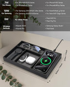 Valet Tray, Built in Wireless Charging Pad, Nightstand Organizer, Two-Toned - Image 2