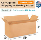 Long Shipping & Moving Boxes 20 x 8 x 8 inches - Image 2
