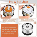 6 Pcs 60 Minute Visual Kitchen Timer Small Classroom Timers - Image 3