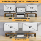 WESTREE Triple Dual Monitor Stand Riser, Extra Long Monitor Stand - Image 7