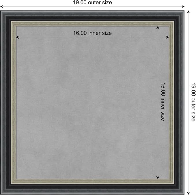 Amanti Art Black Framed Magnetic Board 19x19 Small Vision Board - Image 4