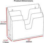 Acrimet Horizontal Triple File Folder Holder, Open Top Desktop Document Sorter - Image 9