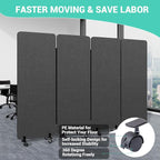 Soundproof Room Divider W/Wheels, 66in Office Dividers - Image 4