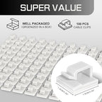 KGROTE 100PCS Cable Clips, Adhesive Wire Clips Strong Cord Clips Wire Holders - Image 2