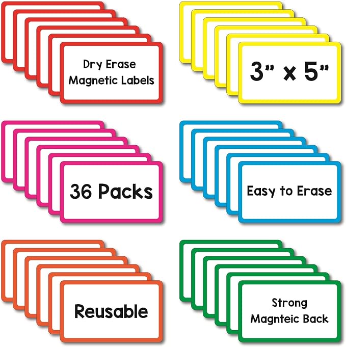 36 Pack Magnetic Dry Erase Labels - Image 2