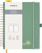 POPRUN Spiral Bullet Dotted Journal Notebook, 7-1/4" x 9-1/2" by POPRUN