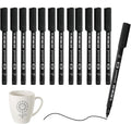 12 Pack Fine Point Black Permanent Marker Pens 0.6mm, Quick-Dry Waterproof Ink by Unknown