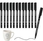 12 Pack Fine Point Black Permanent Marker Pens 0.6mm, Quick-Dry Waterproof Ink by Unknown