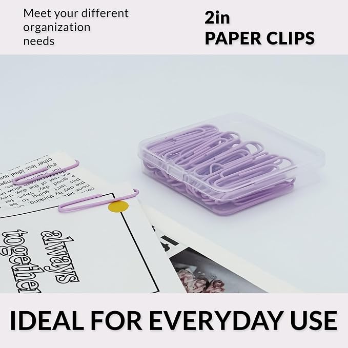 NEEWAY Colorful Large Paper Clips, 2 Inch Jumbo Paper Clips, 3 Pack of 50 - Image 6
