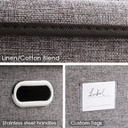 PRANDOM Storage Bins with Lids Linen Fabric Foldable Storage Boxes Organizer - Image 4