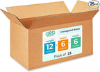 IDL Packaging - B-1266-25 Small Corrugated Shipping Boxes 12"L x 6”W x 6"H - by IDLPackaging