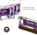 Artblox Personalized Office Desk Name Plate and Business Card Holder | Clear - Image 7