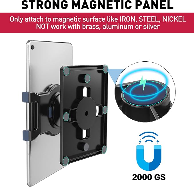 AboveTEK Universal Magnetic Tablet Mount, Swivel Tablet Stand, 360° Rotating - Image 2
