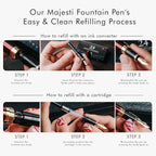 Wordsworth & Black Majesti Fountain Pen-, Luxury Case, Stainless Steel; Medium - Image 9