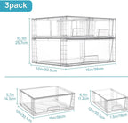 Vtopmart 3 Pack Stackable Storage Drawers, Easily Assemble Acrylic Bathroom - Image 3