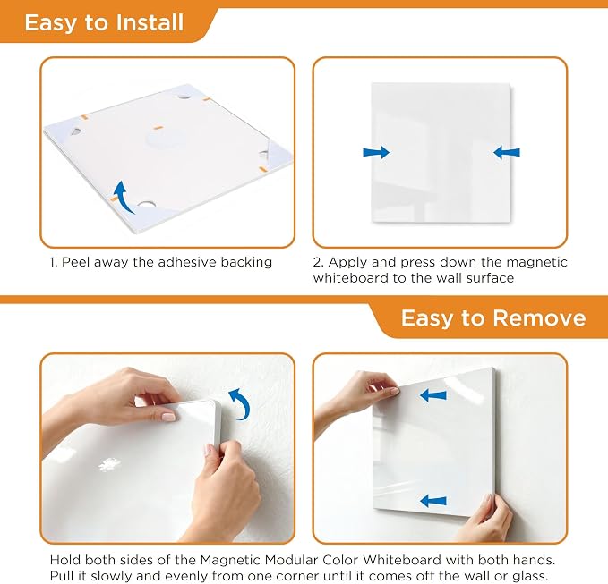 Comix Magnetic Dry Erase Board, 6 Pack, 11.8 x 11.8 Inches, Modular Whiteboard - Image 4