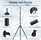ULANZI Black Aluminum Light Stand, 6.32ft Extendable Tripod - Image 3