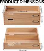 KIRIGEN Wood Desk Organizer Set of 2 Stackable Paper Tray Desktop Document - Image 6