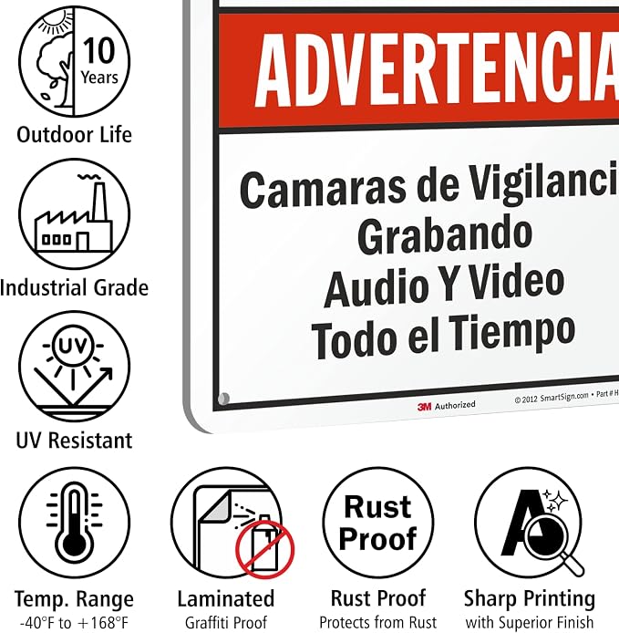 SmartSign 18 x 12 inch “Warning - Image 6