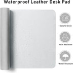 Aothia Leather Desk Pad Protector, Large Mouse Pad, Office Mat, Non-Slip PU - Image 7