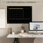 Black Glass 3-1 Monthly Dry Erase Calendar Whiteboard - Image 6