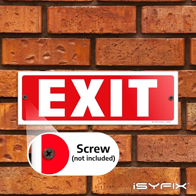 iSYFIX Exit Sign – 12 Pack 12x4 Inch – 40 mil Thick Polystyrene Plastic Sign - Image 7