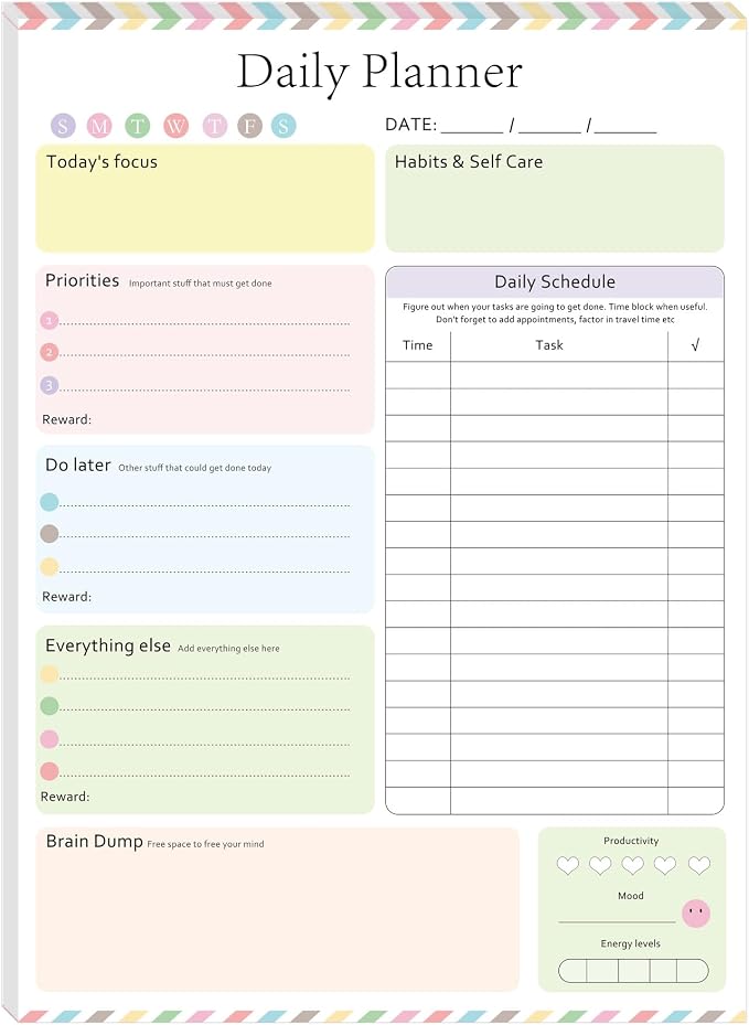ADHD Daily Planner Notepad Daily Planner Desk Pad & Task Management Notepad to - Image 8
