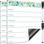Outus 2 Pieces Magnetic Weekly Dry Erase Boards Erasable Weekly Calendars by Outus