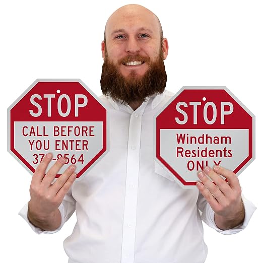 SmartSign Custom STOP Sign 12" x 12" 3M Engineer Grade Reflective Aluminum - Image 3