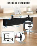 No Drill Cable Management Under Desk, Clamp/Screw Mount Cable Tray, Premium - Image 6