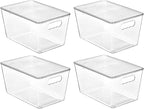 Vtopmart 4 Pack Clear Stackable Storage Bins by Vtopmart