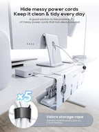 NODOCA No Drill Under Desk Cable Management Tray, Punch-Free Clamp on, Metal - Image 3