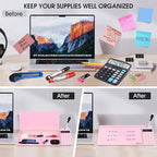 Varhomax Glass Desk Whiteboard Pink - Image 4