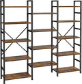 SUPERJARE Triple 5 Tier Bookshelf, Bookcase by SUPERJARE
