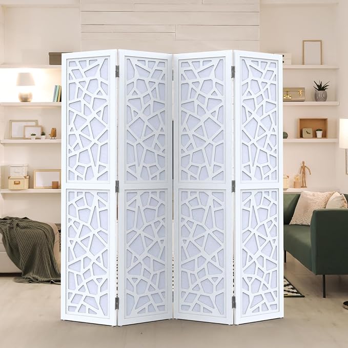 VINGLI 70'' H Room Divider, Non-Woven Fabric Privacy Screen, Indoor Partition - Image 8