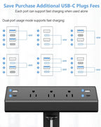 Desk Clamp Power Strip, 40W Fast Charging Station, Desktop Mount Surge Protector - Image 5