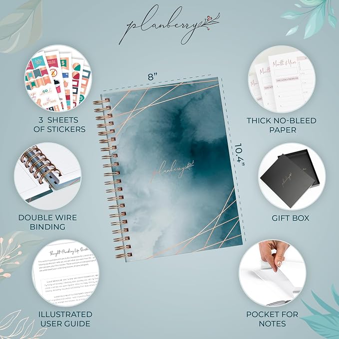 PLANBERRY Large Hourly Schedule Planner Premium – Undated Organizer - Image 2