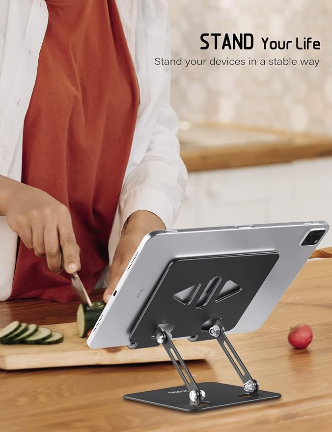 Aoviho Tablet Stand Holder for Desk, Adjustable Desktop Tablet Holder, Foldable - Image 5