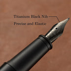 HUASHILAI Luxury Matte Black Forest Fountain Pen Set, Titanium Black Extra Fine - Image 6